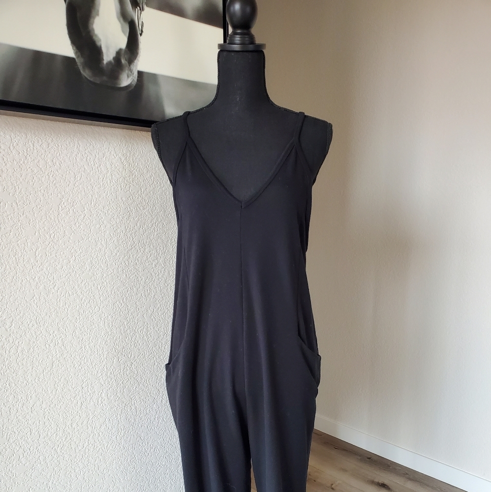 Black V-Neck Jumpsuit